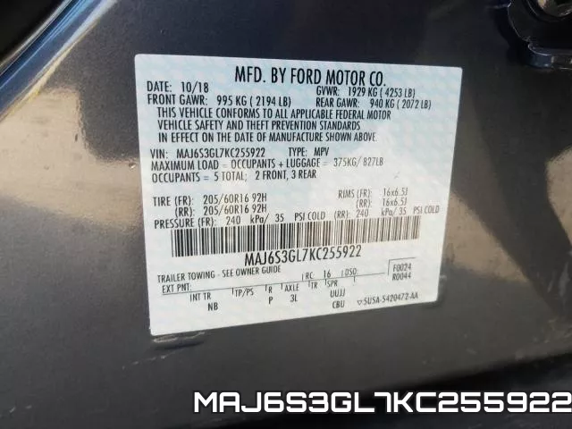 MAJ6S3GL7KC255922 фото 2