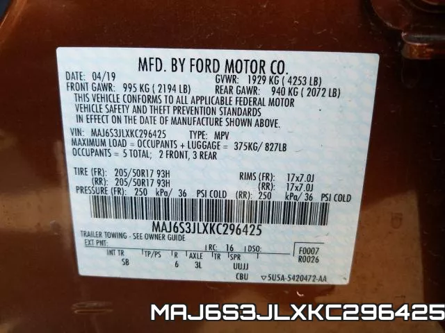 MAJ6S3JLXKC296425 фото 2