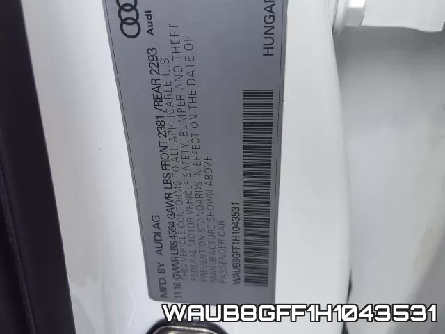 WAUB8GFF1H1043531 фото 2