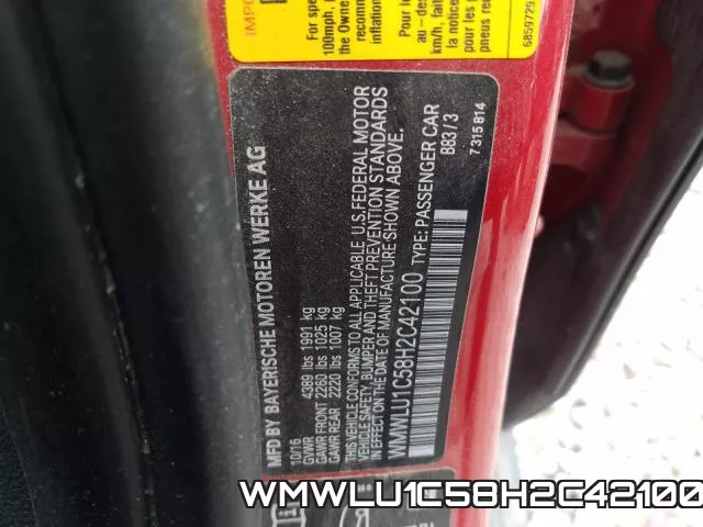 WMWLU1C58H2C42100 фото 2
