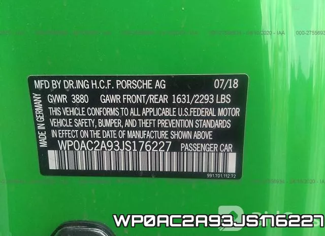 WP0AC2A93JS176227 фото 10
