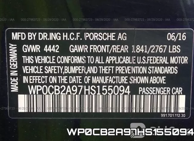WP0CB2A97HS155094 фото 10