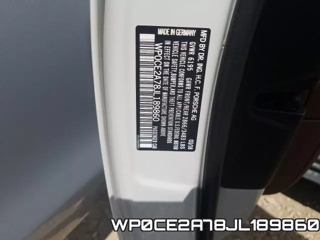 WP0CE2A78JL189860 фото 2
