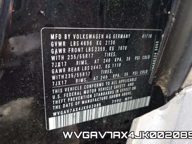 WVGAV7AX4JK002085 фото 2