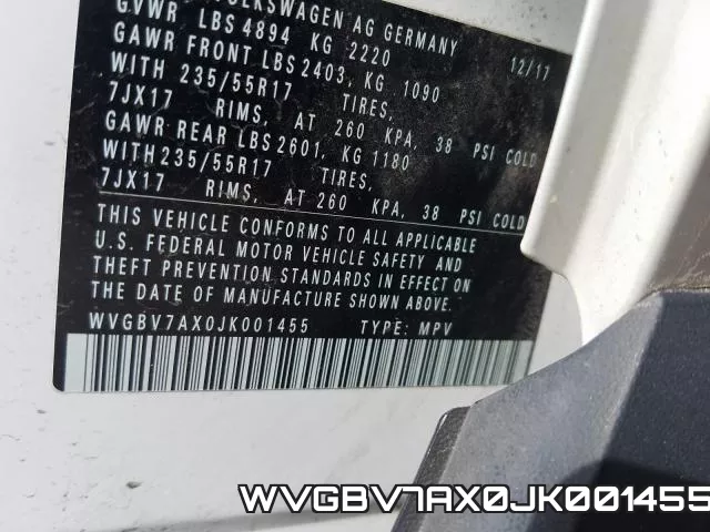 WVGBV7AX0JK001455 фото 2