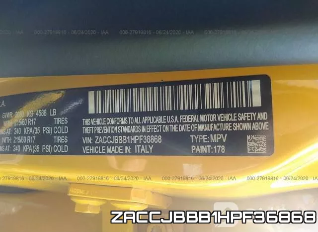 ZACCJBBB1HPF36868 фото 10