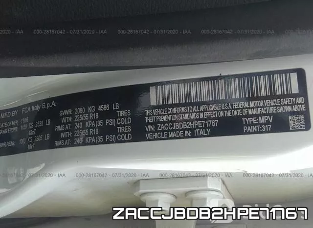 ZACCJBDB2HPE71767 фото 10