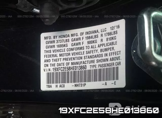 19XFC2E58HE013860 фото 10