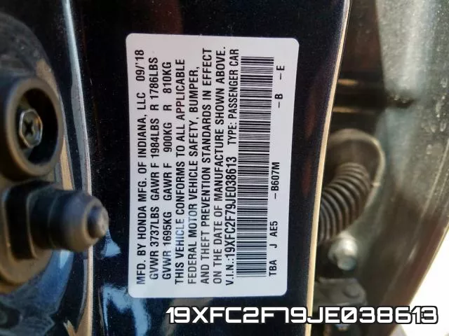 19XFC2F79JE038613 фото 2