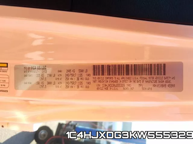 1C4HJXDG3KW555329 фото 2
