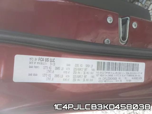 1C4PJLCB3KD458038 фото 2