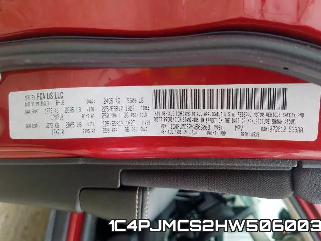 1C4PJMCS2HW506003 фото 2