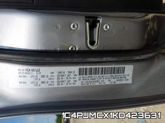1C4PJMCX1KD423631 фото 2