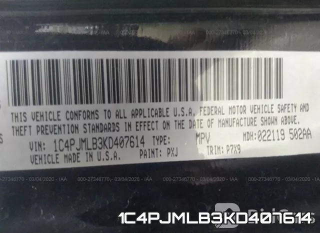 1C4PJMLB3KD407614 фото 10