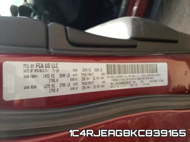 1C4RJEAG8KC839165 фото 2