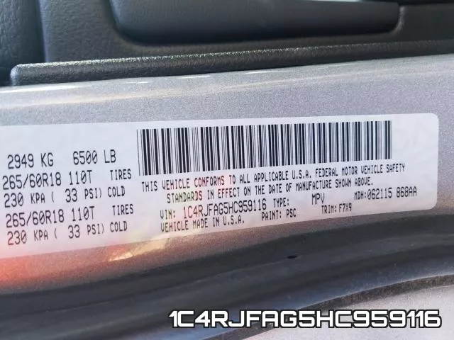 1C4RJFAG5HC959116 фото 2