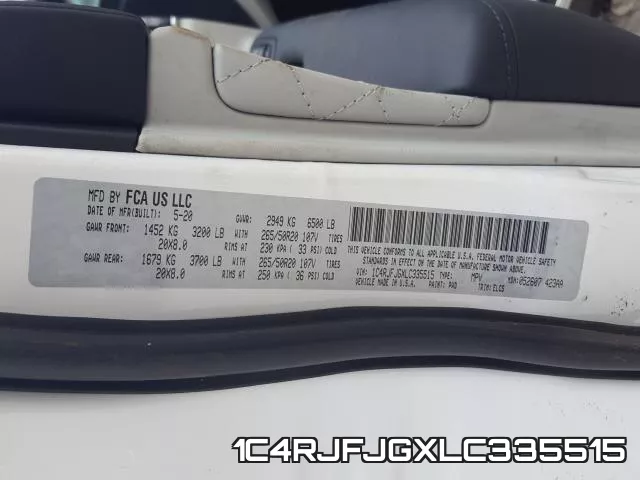 1C4RJFJGXLC335515 фото 2
