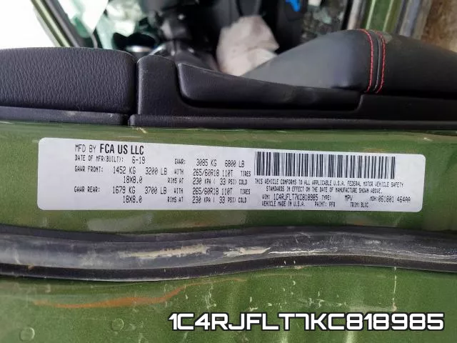 1C4RJFLT7KC818985 фото 2