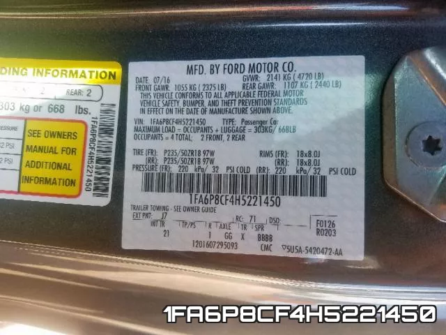 1FA6P8CF4H5221450 фото 2