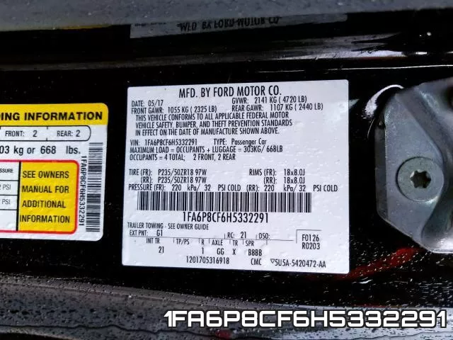 1FA6P8CF6H5332291 фото 2