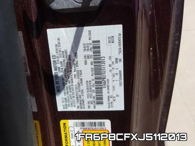 1FA6P8CFXJ5112013 фото 2