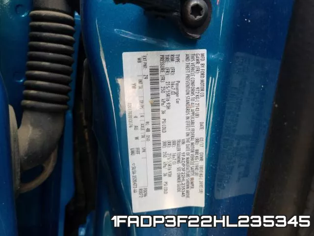 1FADP3F22HL235345 фото 2
