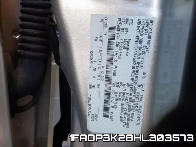 1FADP3K28HL303573 фото 2