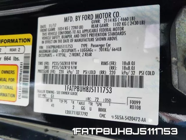 1FATP8UH8J5111753 фото 2