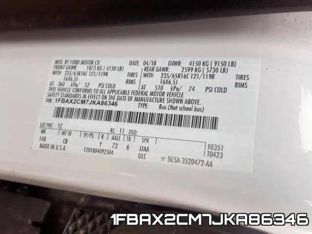 1FBAX2CM7JKA86346 фото 2