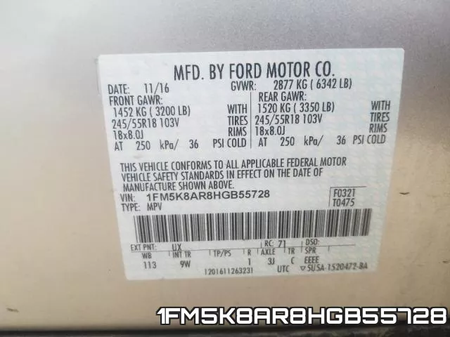1FM5K8AR8HGB55728 фото 2