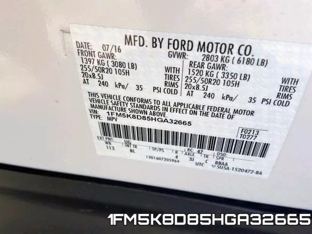 1FM5K8D85HGA32665 фото 2