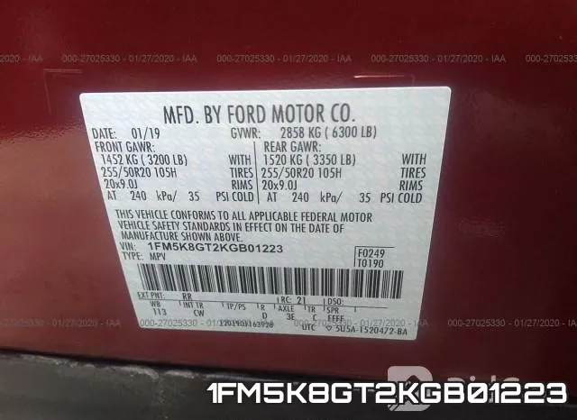 1FM5K8GT2KGB01223 фото 10