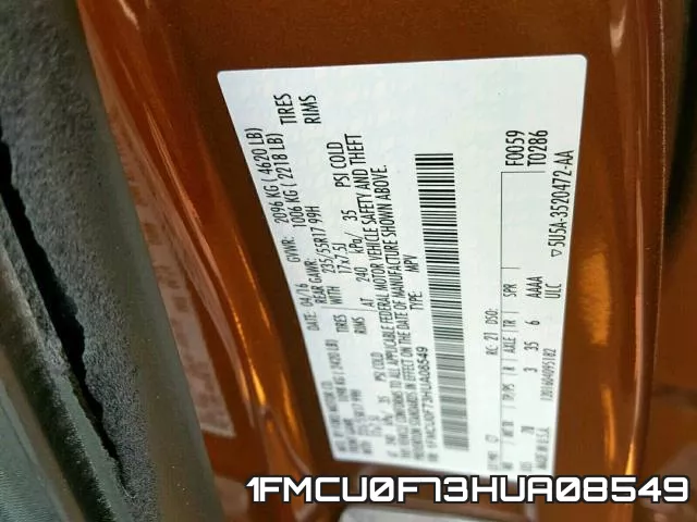 1FMCU0F73HUA08549 фото 2