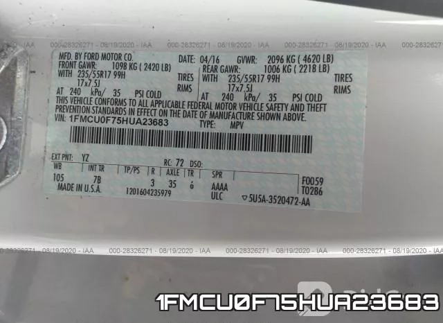 1FMCU0F75HUA23683 фото 10