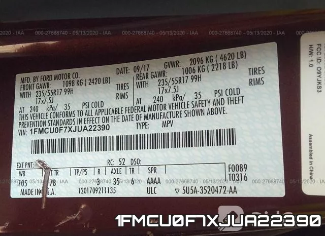 1FMCU0F7XJUA22390 фото 10