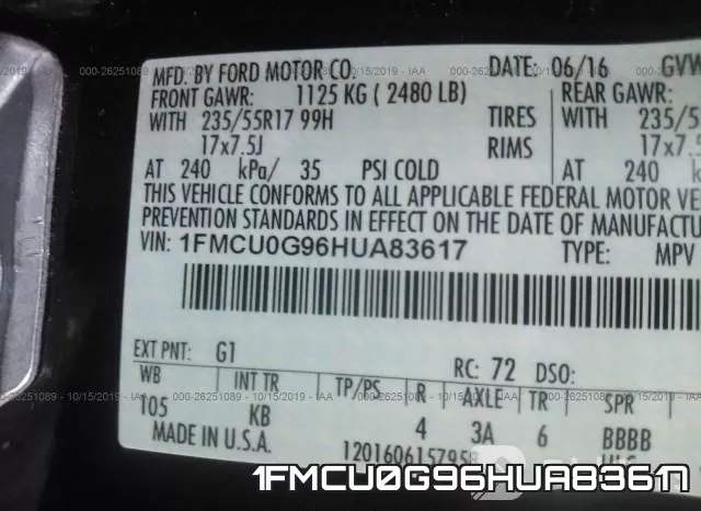 1FMCU0G96HUA83617 фото 10