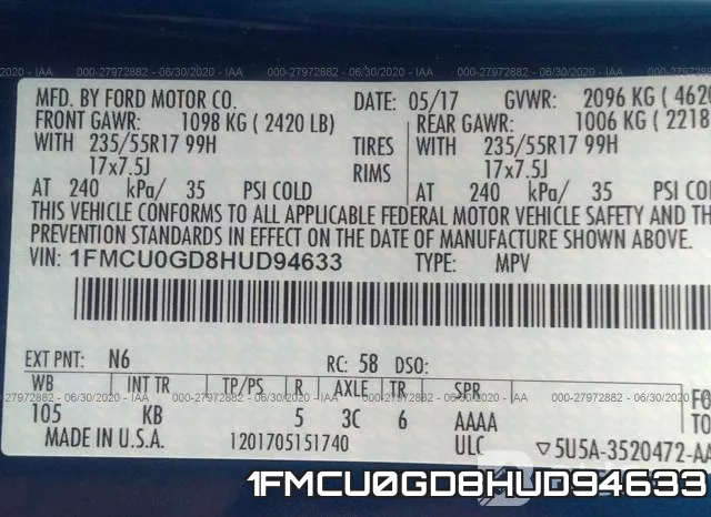 1FMCU0GD8HUD94633 фото 10
