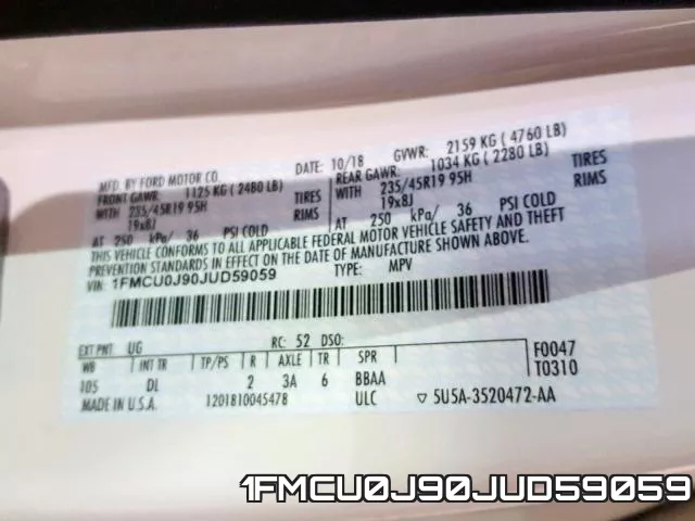 1FMCU0J90JUD59059 фото 2