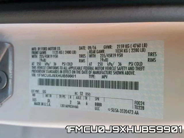 1FMCU0J9XHUB59901 фото 2
