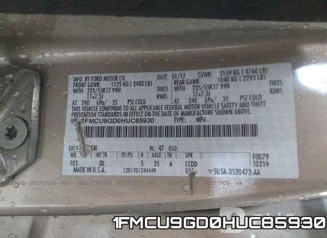 1FMCU9GD0HUC85930 фото 10