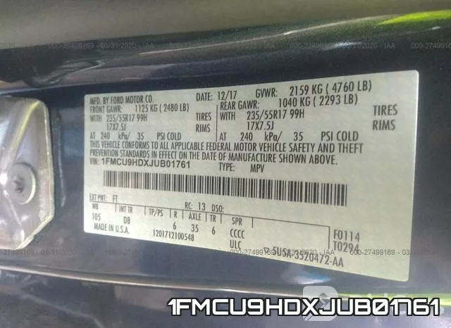 1FMCU9HDXJUB01761 фото 10