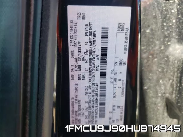 1FMCU9J90HUB74945 фото 2