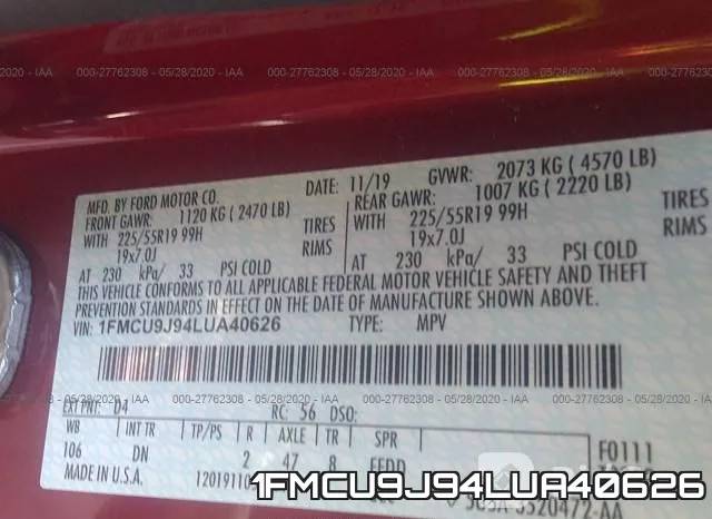 1FMCU9J94LUA40626 фото 10