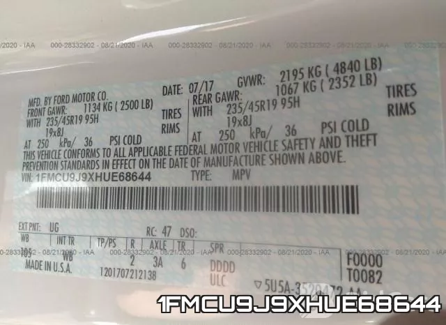 1FMCU9J9XHUE68644 фото 10