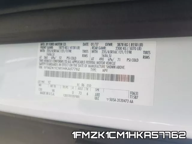 1FMZK1CM1HKA57762 фото 2
