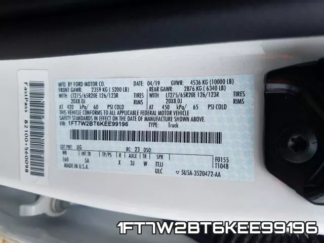 1FT7W2BT6KEE99196 фото 2