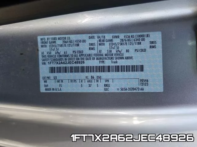 1FT7X2A62JEC48926 фото 2