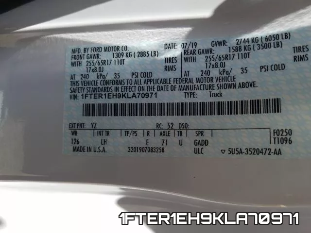 1FTER1EH9KLA70971 фото 2