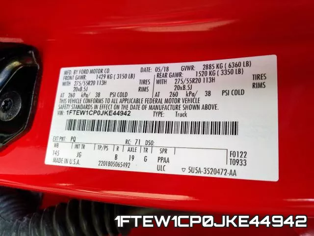 1FTEW1CP0JKE44942 фото 2