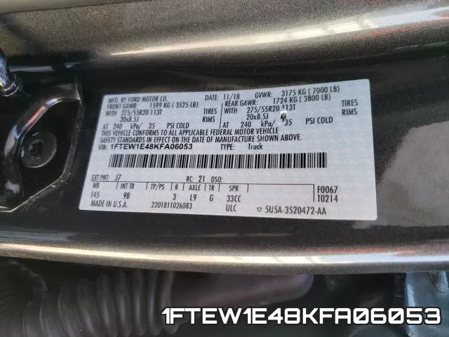 1FTEW1E48KFA06053 фото 2